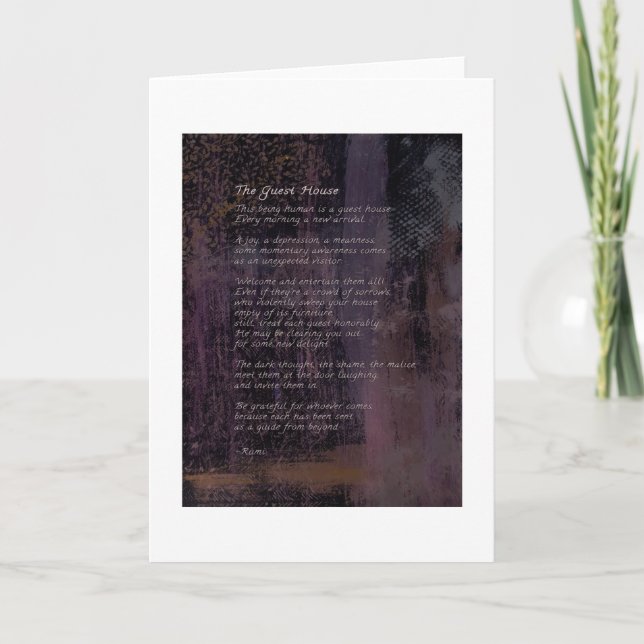 Das Gästehaus von Rumi, Poetry Abstrakt Wall Art Karte (Vorderseite)