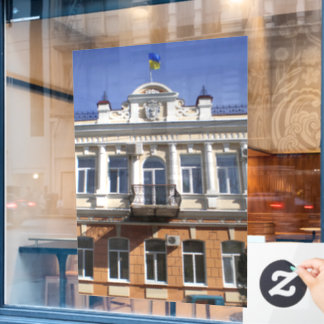 Das Gebäude des Stadtrats von Melitopol Fensteraufkleber