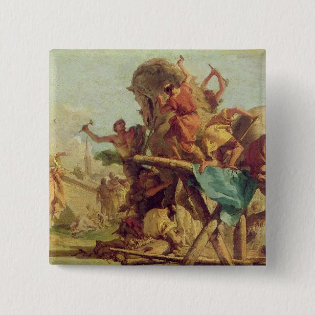 Das Gebäude des Trojan Horse, c.1760 Button (Vorderseite)