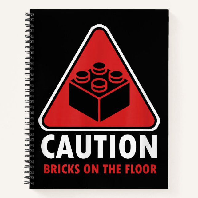 Das Gebäude "Funny Warning Caution" blockiert Stei Notizbuch (Vorderseite)
