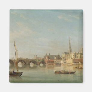 Das Gebäude von Westminster-Brücke mit einem Magnet