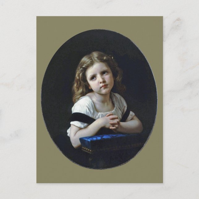 Das Gebet, Bouguereau Postkarte (Vorderseite)