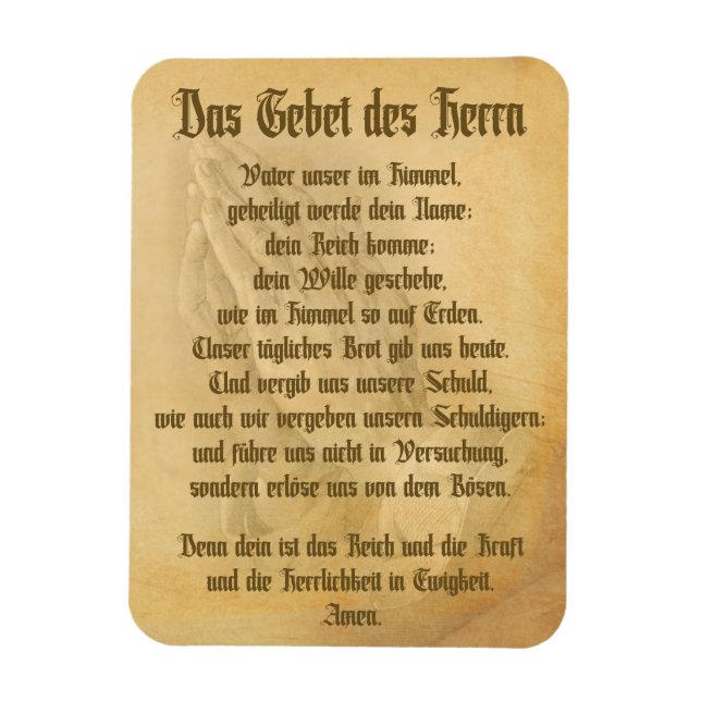 Das Gebet des Herrn (deutsch) Magnet (Vertikal)