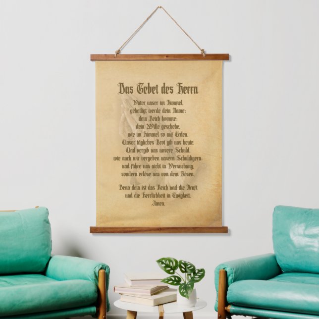 Das Gebet des Herrn (deutsch) Wandteppich Mit Holzrahmen (Wohnzimmer)