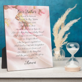 Das Gebet des Herrn Elegant weich rosa Blumengesch Fotoplatte