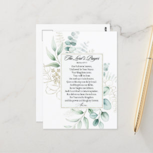 Das Gebet des Herrn Matthew 6:9-13 Eukalyptus-Rahm Postkarte