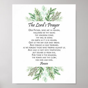 Das Gebet des Herrn mit Grün ~ Matthew 6:9-13 Poster