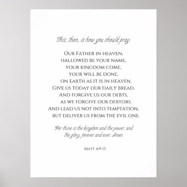 Das Gebet des Herrn. Poster (Vorne)