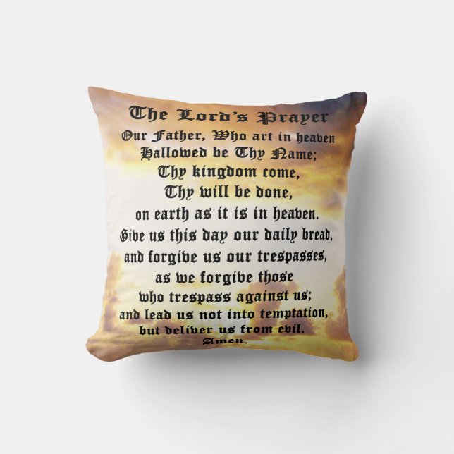 Das Gebet des Herrn, religiöse Geschenke, Gebet Kissen (Vorderseite)