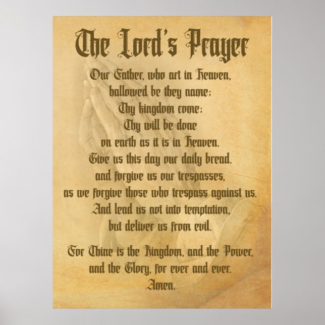 Das Gebet des Herrn (traditionell) Poster (Vorne)