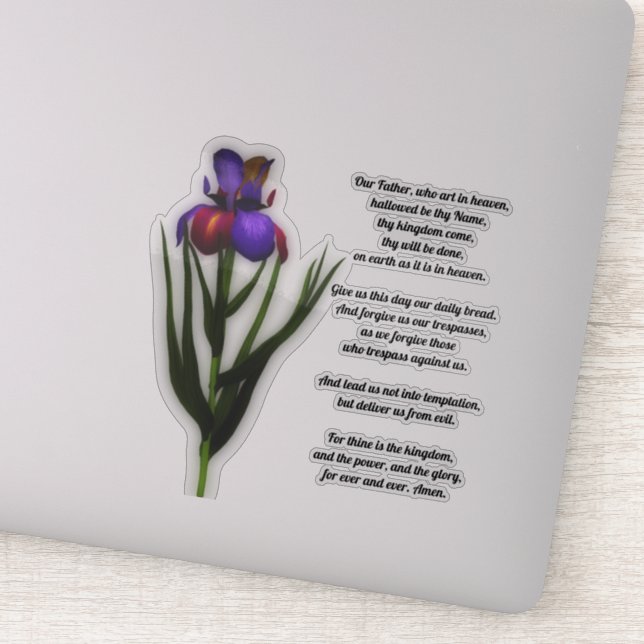Das Gebet des Herrn unser Vater Iris Aufkleber (Detail)