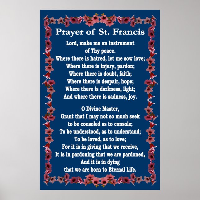 Das Gebet des hl. Franziskus mit dem Bell Border Poster (Vorne)