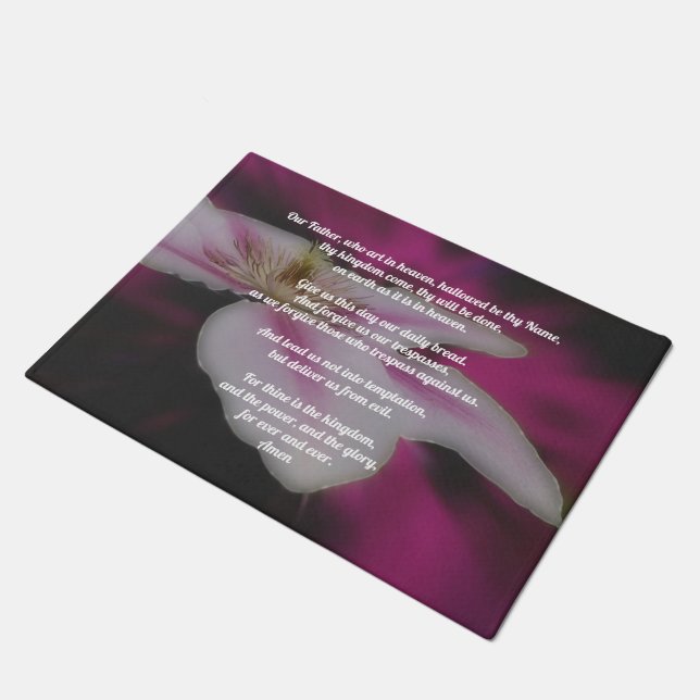 Das Gebet unseres Vaters Clematis Fußmatte (Schrägansicht)
