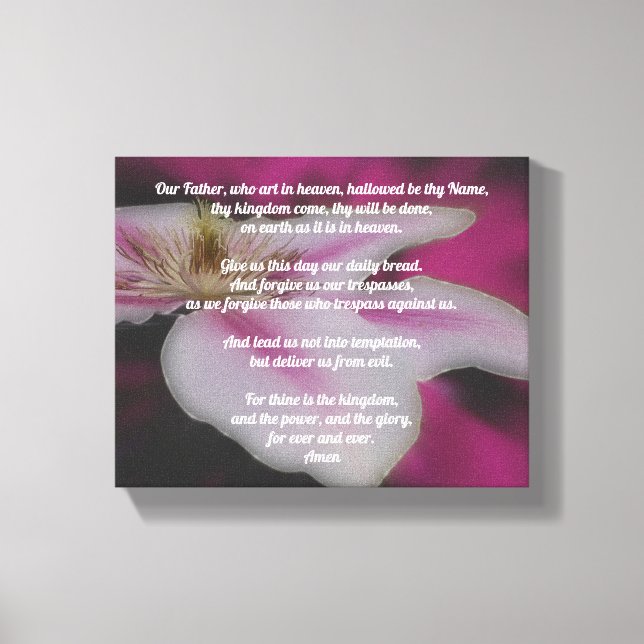Das Gebet unseres Vaters Clematis Leinwanddruck (Vorderseite)