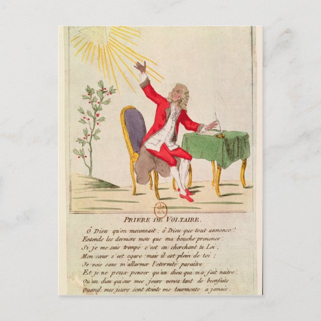 Das Gebet von Voltaire Postkarte (Vorderseite)