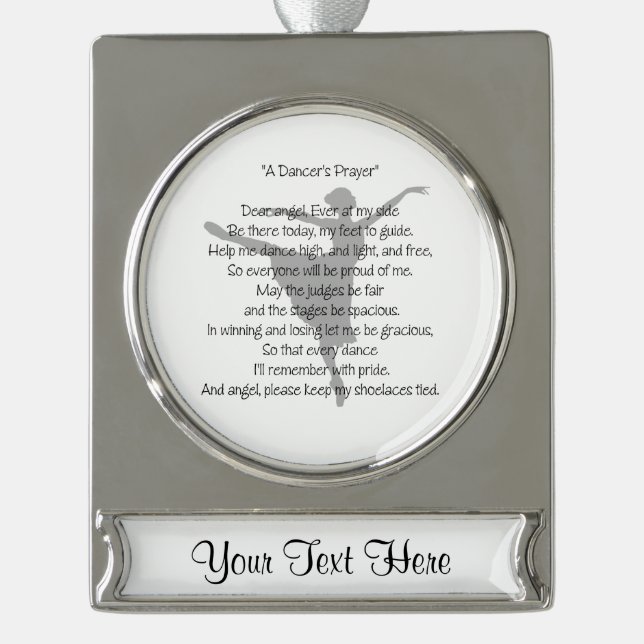 Das Gebets-Tanz eines Tänzers Banner-Ornament Silber (Vorderseite)