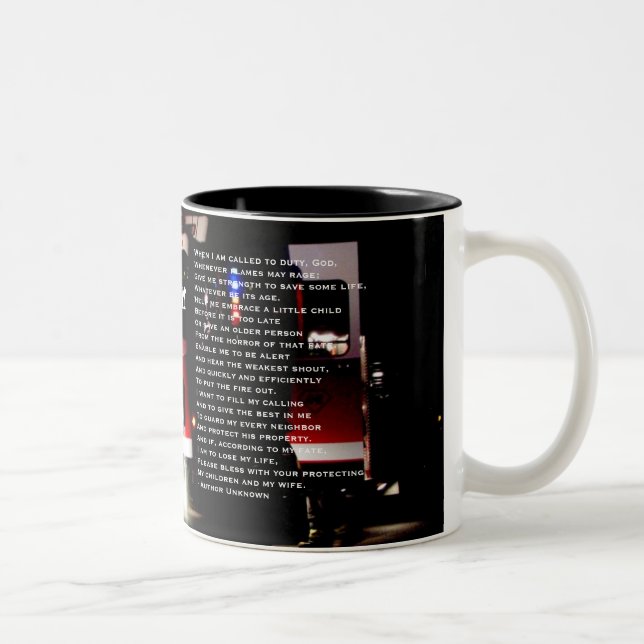 Das Gebets-Tasse eines Feuerwehrmannes Zweifarbige Tasse (Rechts)