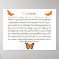 Das Gedicht der Desiderata von Max Ehrmann