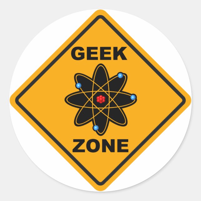 Das Geek-Zone-Zeichen Runder Aufkleber (Vorderseite)