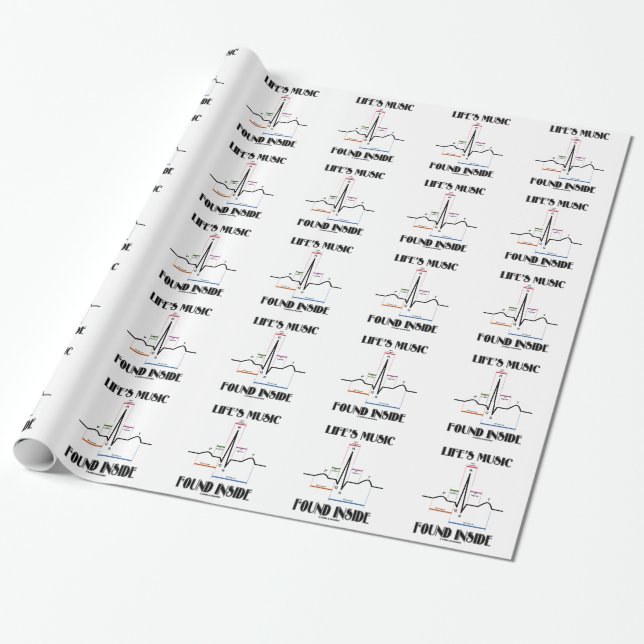 Das gefundene Innere des Lebens Musik (ECG/EKG Geschenkpapier (Ungerollt)