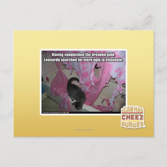 Das gefürchtete Rosa erstickt Postkarte (Vorderseite)