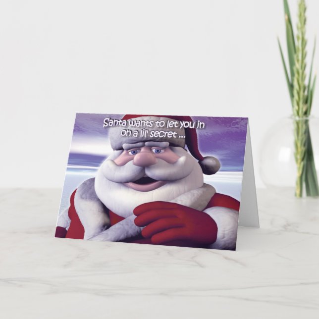 Das Geheimnis des Weihnachtsmanns Feiertagskarte (Vorderseite)