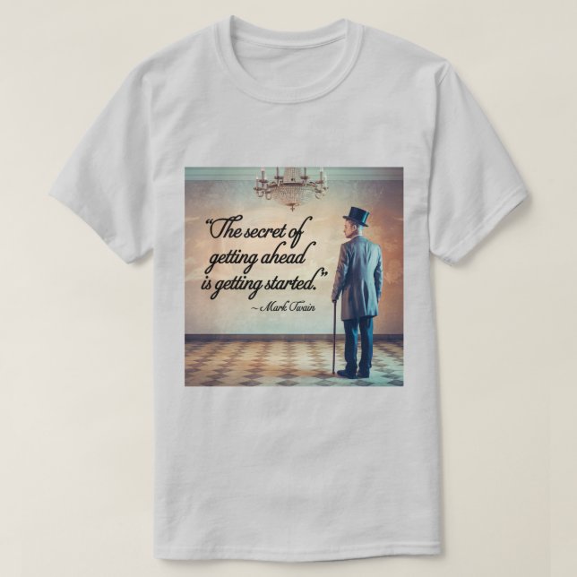 Das Geheimnis, von Mark Twain zu kommen T-Shirt (Design vorne)