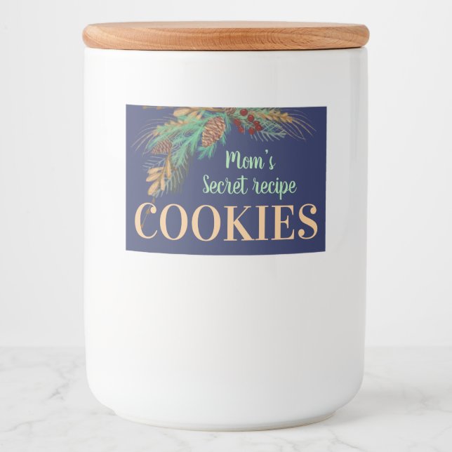 Das Geheimrezept der Mama COOKIES. Etikettset Lebensmitteletikett (Vorderseite)