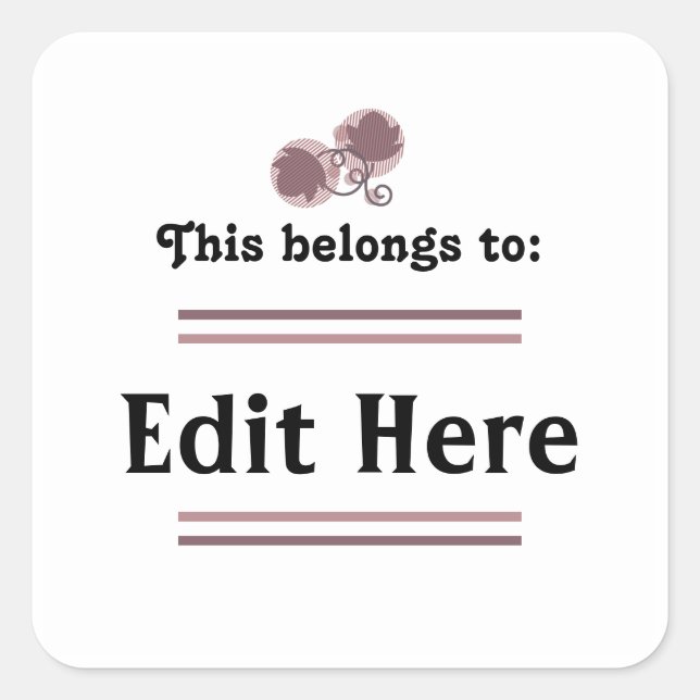 Das gehört zum Aufkleber | | Bearbeitbarer Text (Vorderseite)