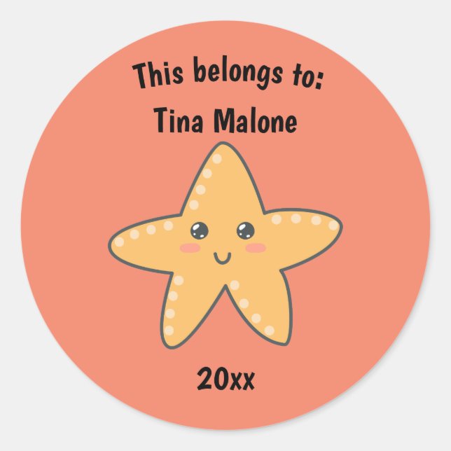 Das gehört zum "Back to School Starfish Orange" Runder Aufkleber (Vorderseite)