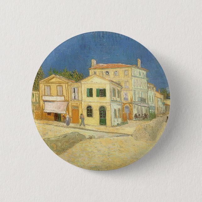 Das Gelbe Haus von Vincent van Gogh Button (Vorderseite)