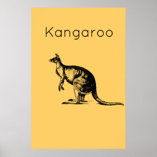 Das gelbe Kangaroo Moderne Kunst Poster