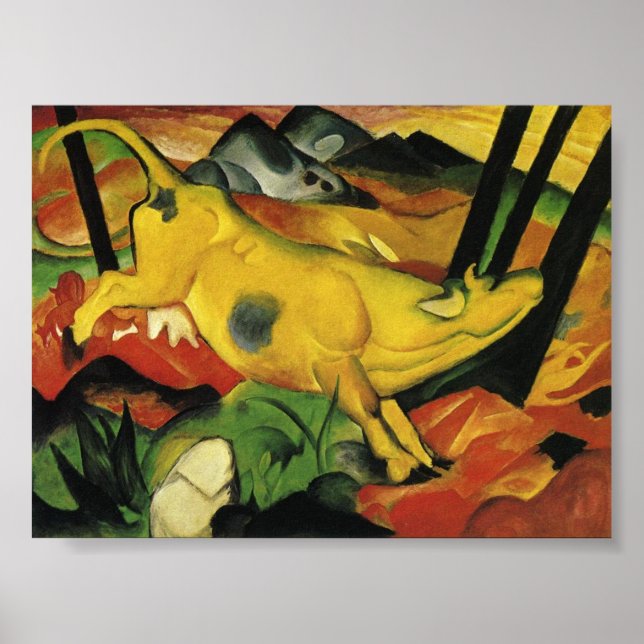 Das gelbe Kuhposter Poster (Vorne)