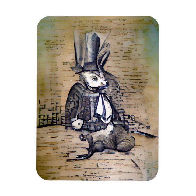 Das Gentleman Rabbit Magnet (Vertikal)