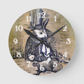 Das Gentleman Rabbit Runde Wanduhr