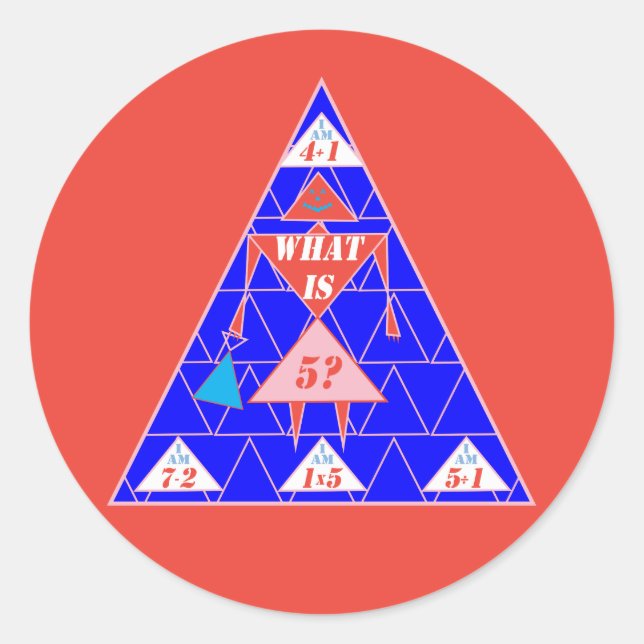 Das geometrische Sticker-Dreieck-Alter 5 Runder Aufkleber (Vorderseite)
