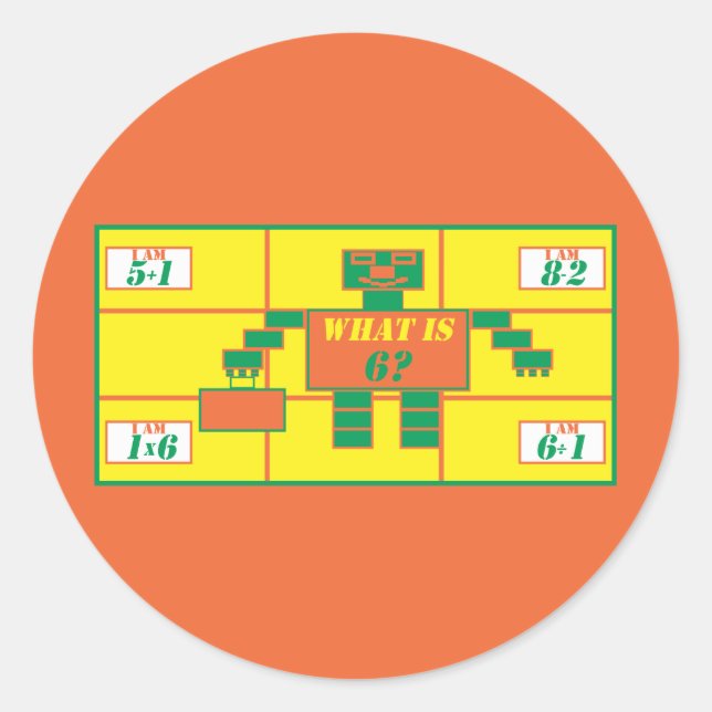 Das geometrische Sticker-Rectangle-Alter 6 Runder Aufkleber (Vorderseite)