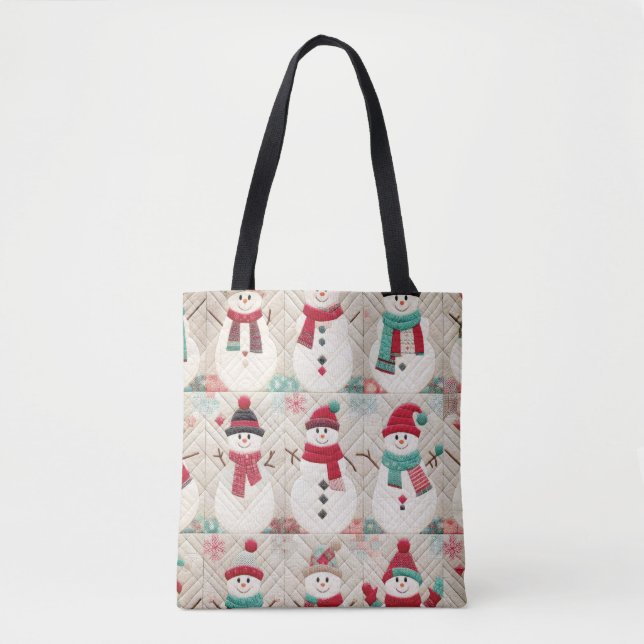 Das gequiltete Muster der Schneemänner Tasche (Vorderseite)