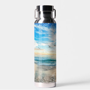 Das Geräusch des Ozeans und der Glitzern Trinkflasche