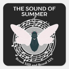 Das Geräusch des Sommers Cicada Brood Quadratischer Aufkleber