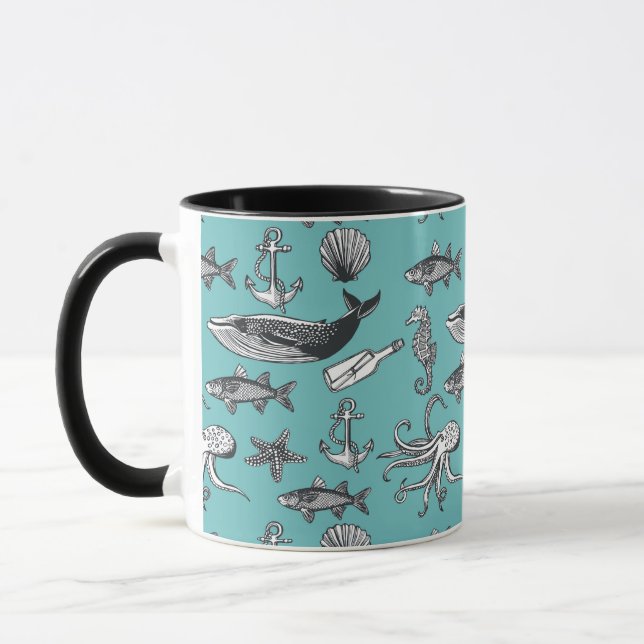 Das gesamte Meeresmuster Tasse (Links)