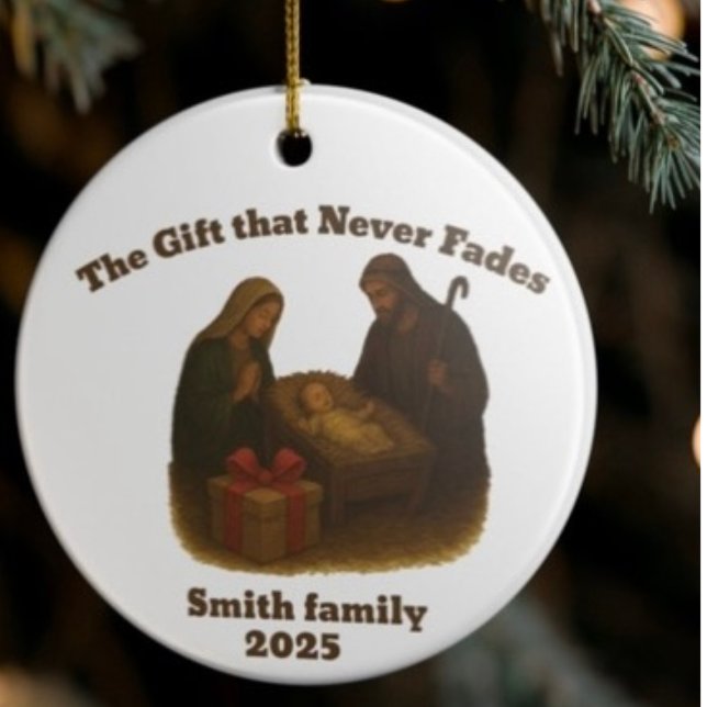 Das Geschenk, das Weihnachten nie verblasst Keramik Ornament (Von Creator hochgeladen)