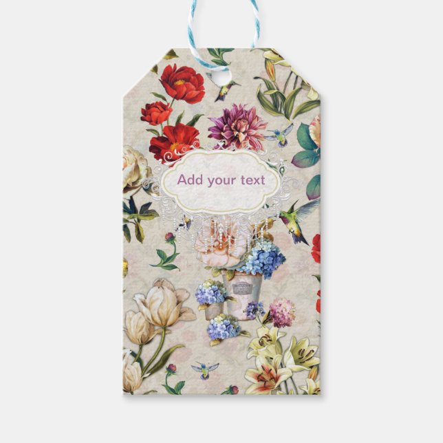 Das Geschenk der Viktorianischen Ära mit floralen  Geschenkanhänger (Vorderseite)