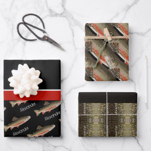 Das Geschenk des modernen Schwarzen und Rosten Fis Geschenkpapier Set