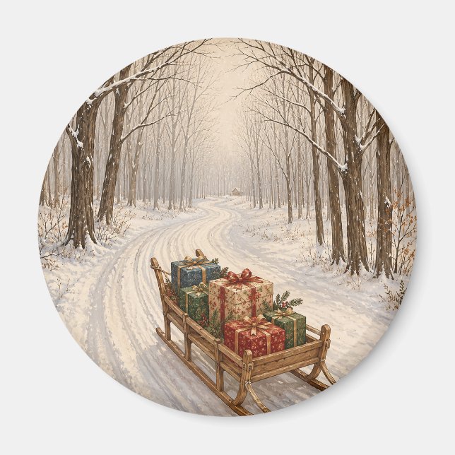 Das Geschenk des Winterwaldes Magnet (Vorne)