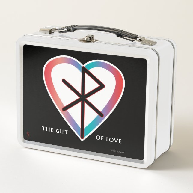 Das Geschenk von Liebe Bindrune #RuneKids Metall Brotdose (Vorderseite)