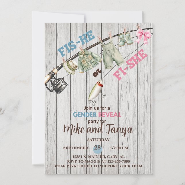 Das Geschlecht der Baits oder Bows offenbart Einla Einladung (Vorderseite)