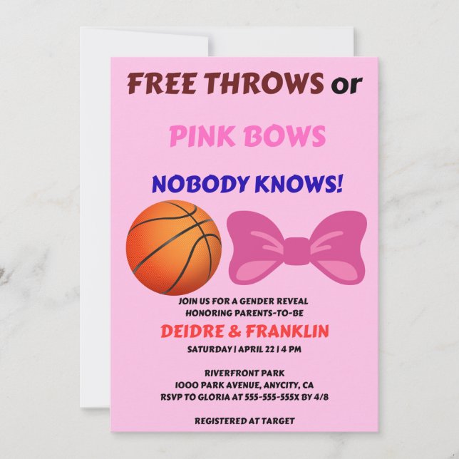 Das Geschlecht der Freien Pfeile oder rosa Bögen o Einladung (Vorderseite)