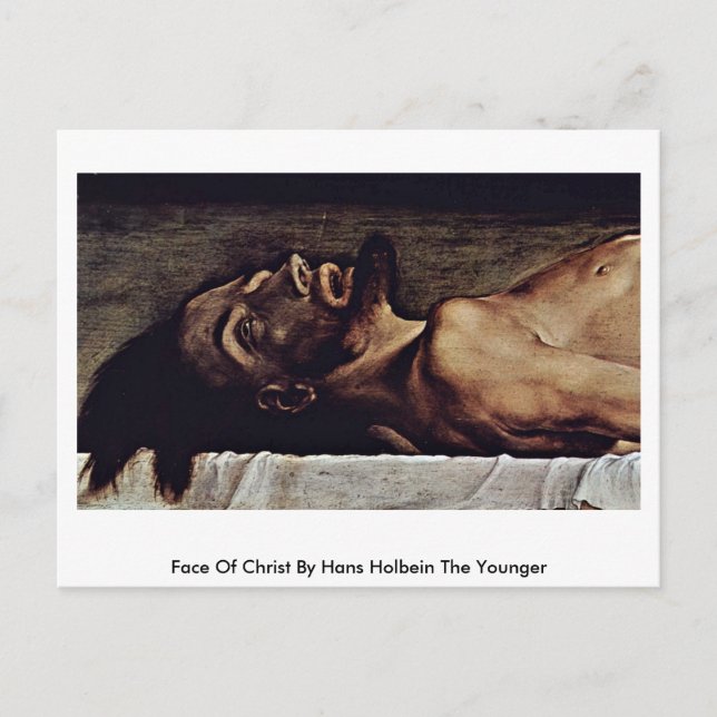 Das Gesicht Christi von Hans Holbein dem Jüngeren Postkarte (Vorderseite)