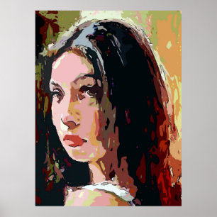 Das Gesicht der Mädchen Abstrakt Poster